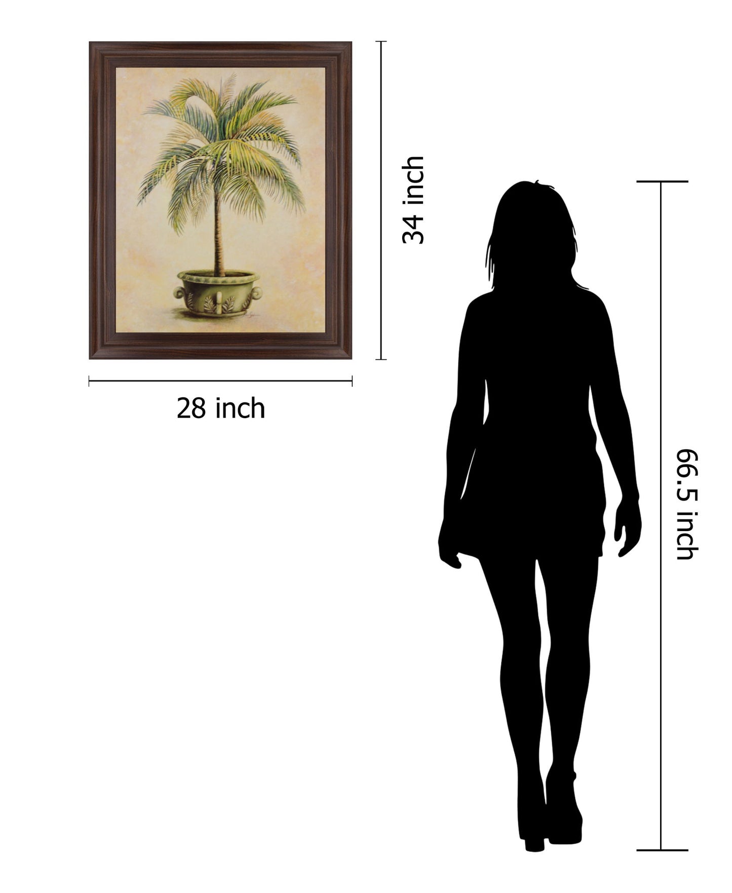 Verdant Palm Bliss - 28" x 34" Framed Wall Art