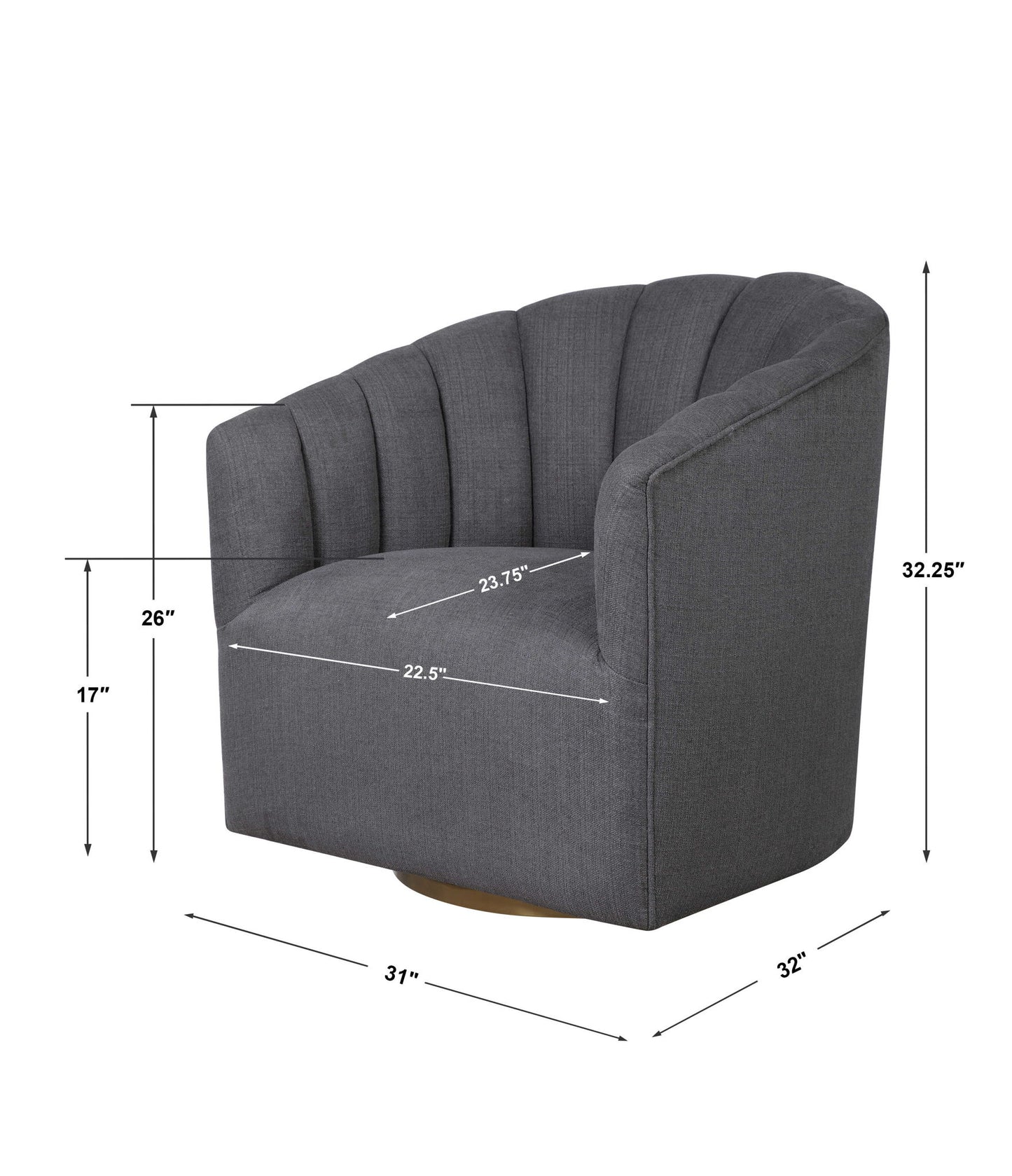 Cuthbert - Modern Swivel Chair - Dark Gray