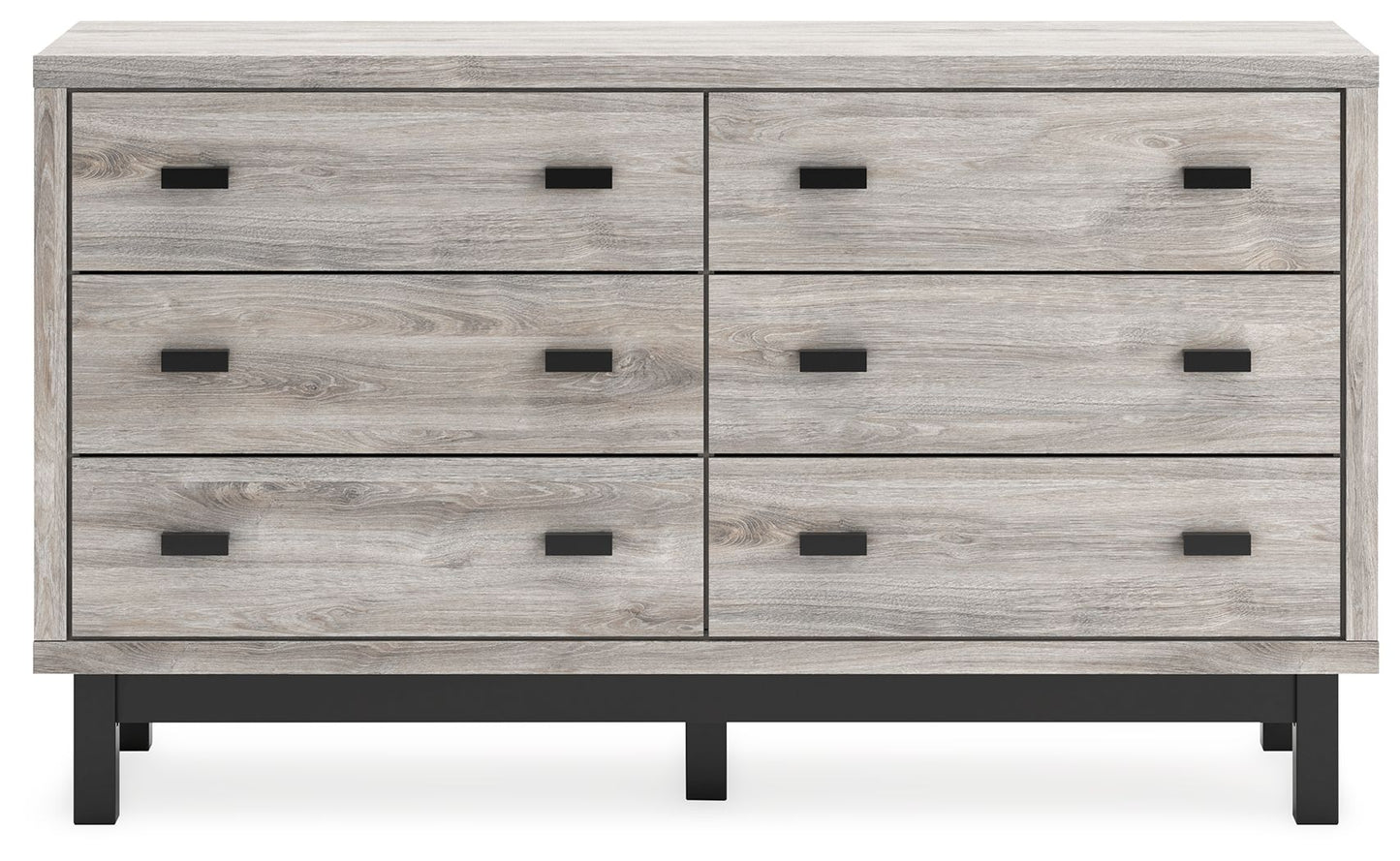 Vessalli - Six Drawer Dresser - Black / Gray