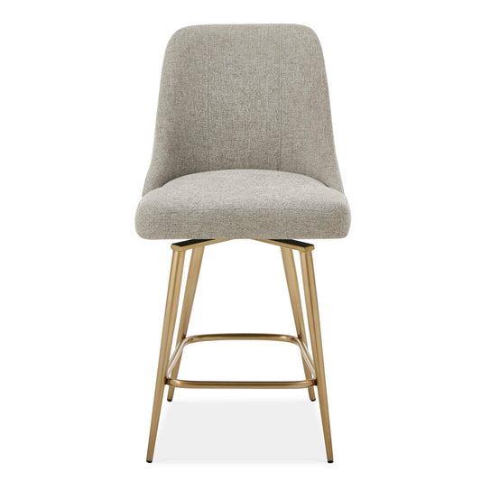 Bramwell - Upholstered Counter Stool - Gray / Gold