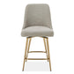 Bramwell - Upholstered Counter Stool - Gray / Gold