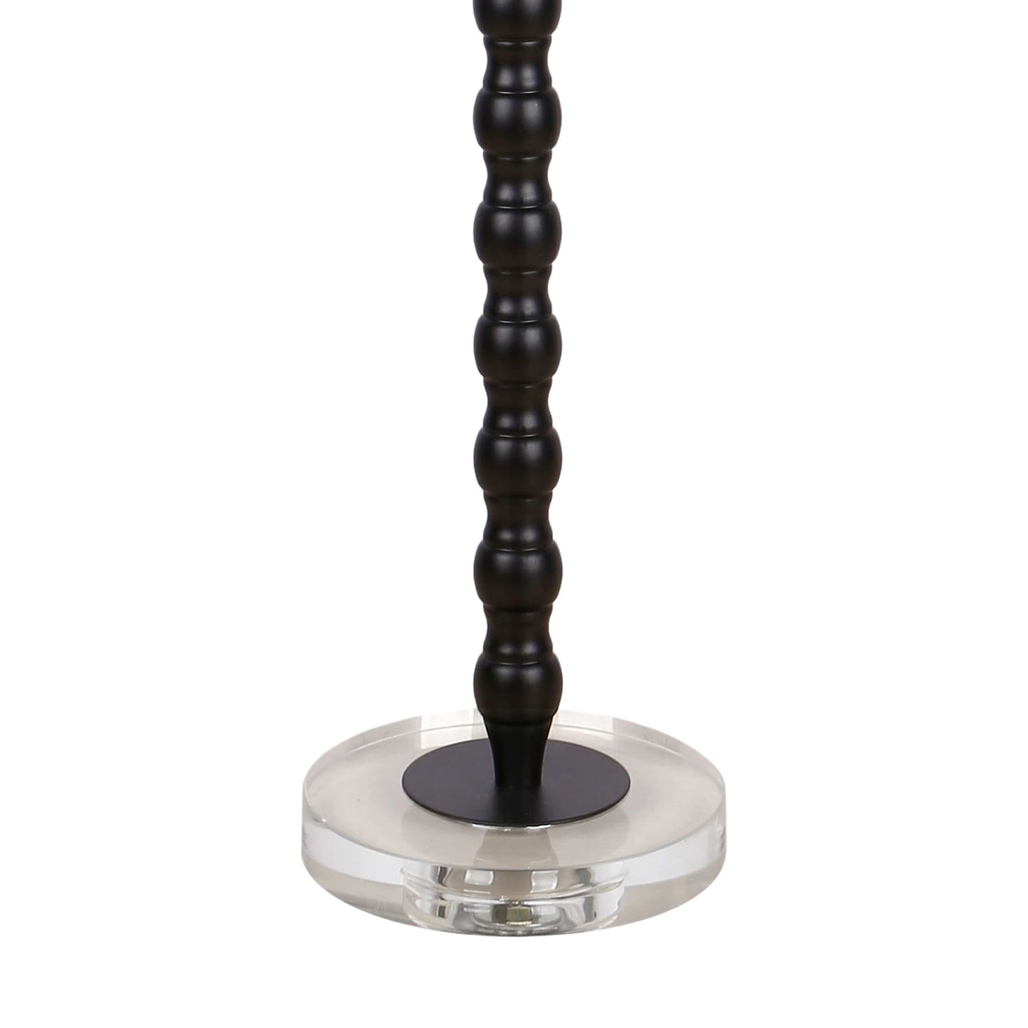 "Obsidian Elegance" Metal Buffet Lamp (Set of 2) - Black / Clear Crystal
