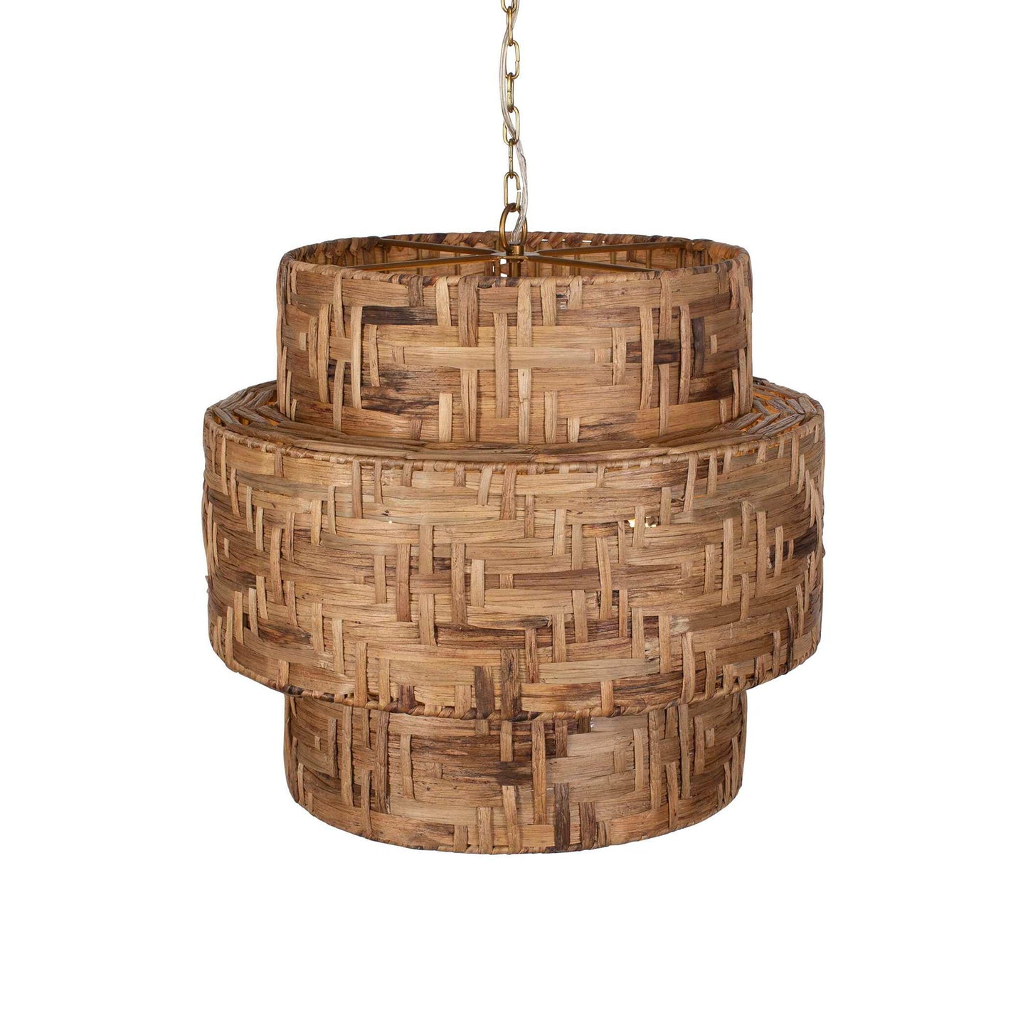 Water Hyacinth - 4 Light Woven Pendant - Light Brown