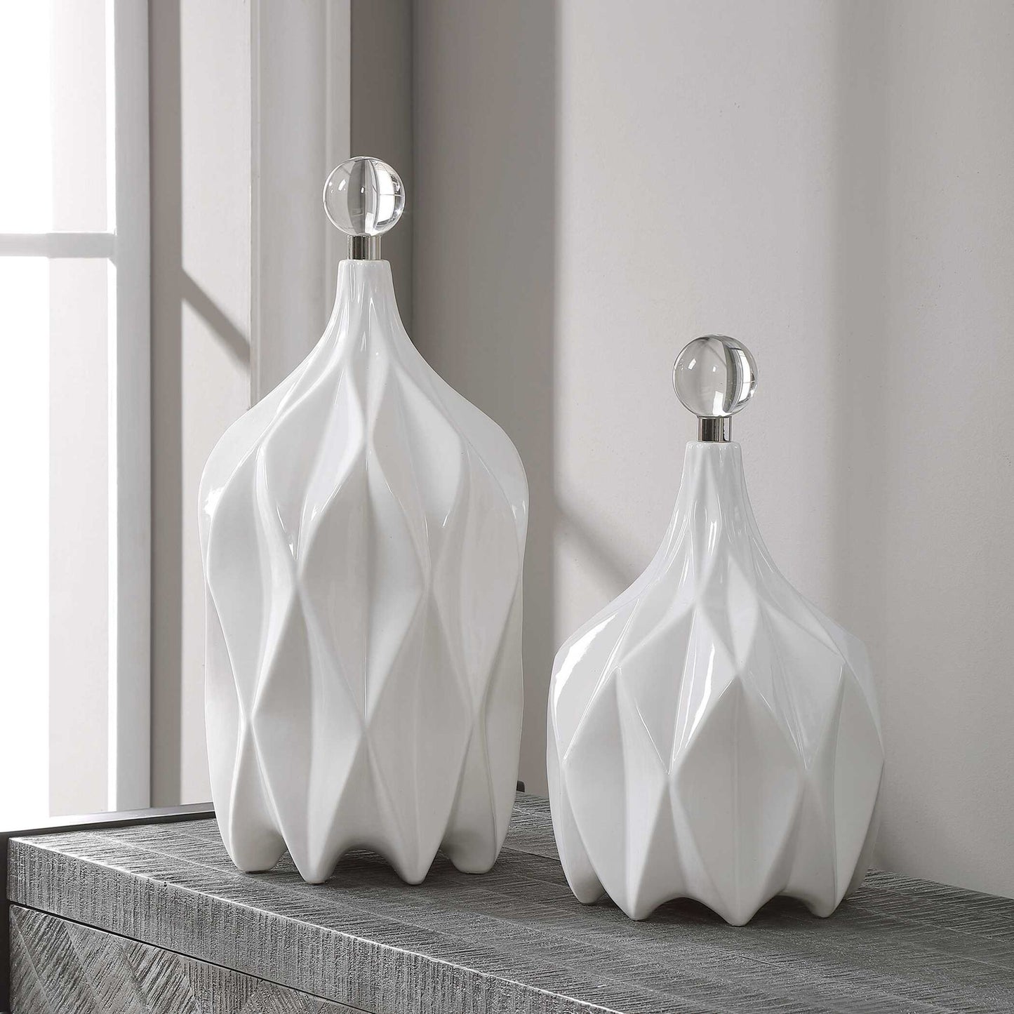 Klara - Bottles (Set of 2) - White