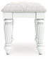 Kozlani - Vanity Upholstered Stool - White