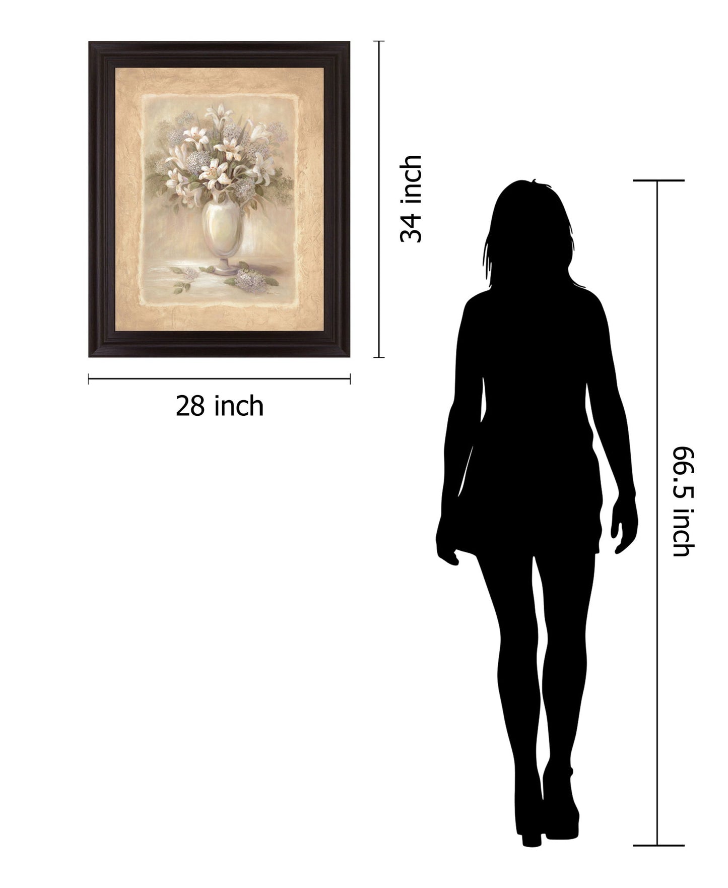 Ivory Blossom Vase - 28" x 34" Framed Wall Art