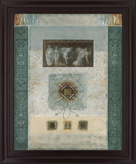 Grecian Relief - 28" x 34" Framed Wall Art - Beige