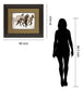 Painted Horses Run By Carol Walker - Framed Print Wall Art - Light Brown