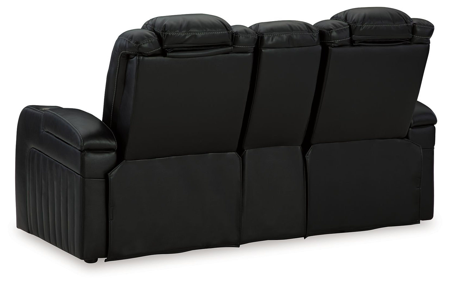Caveman Den - Power Reclining Loveseat with Console/ Adj Hdrst - Midnight