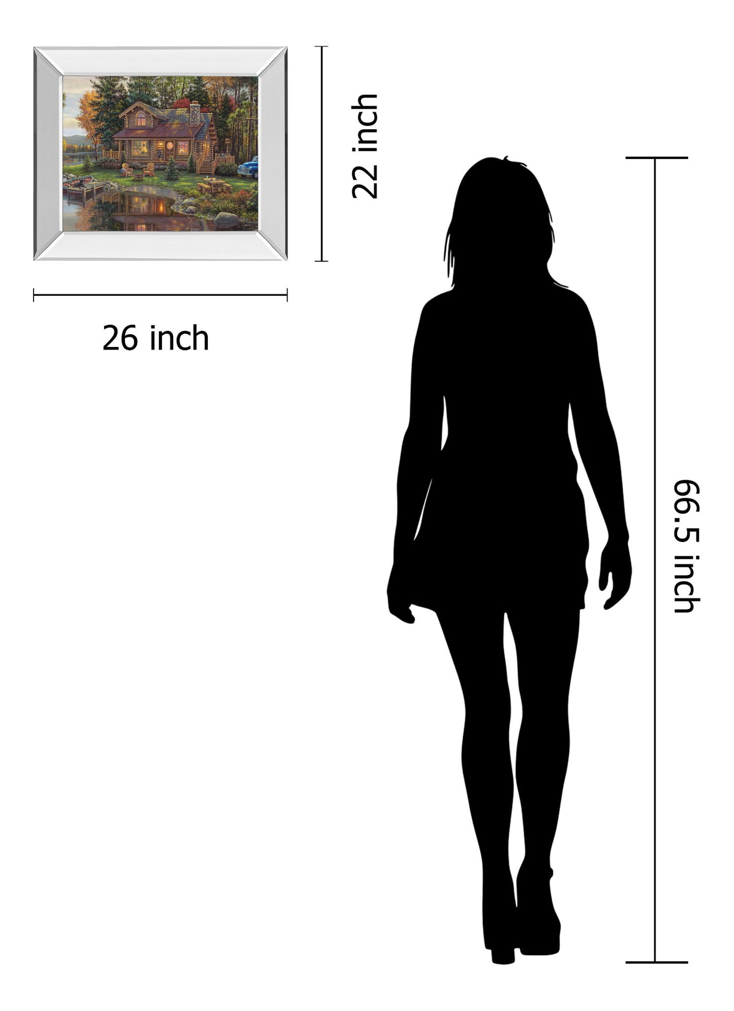 Mirrored Frame Peace Like A River Cabin By Kim Norlien - Dark Brown