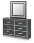 Zuraleus - 4 Pc. - Queen Upholstered Bed With Roll Slats, Dresser, Mirror And Nightstand - Black