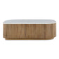 Arik - Marble Top Coffee Table - White / Woodtone