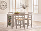 Harperfeld - 5 Pc. - Dining Table And 4 Barstools - Natural / Gray