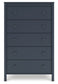 Simmenfort - Five Drawer Chest - Navy Blue