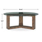 Ignis - Round Glass Coffee Table - Brown / Woodtone