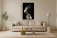 Temp Glass With Foil & Rhinestones - Woman Side Profile - Black