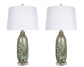 "Verdant Glow" Art Glass Table Lamp (Set of 2) - Green Art Glass