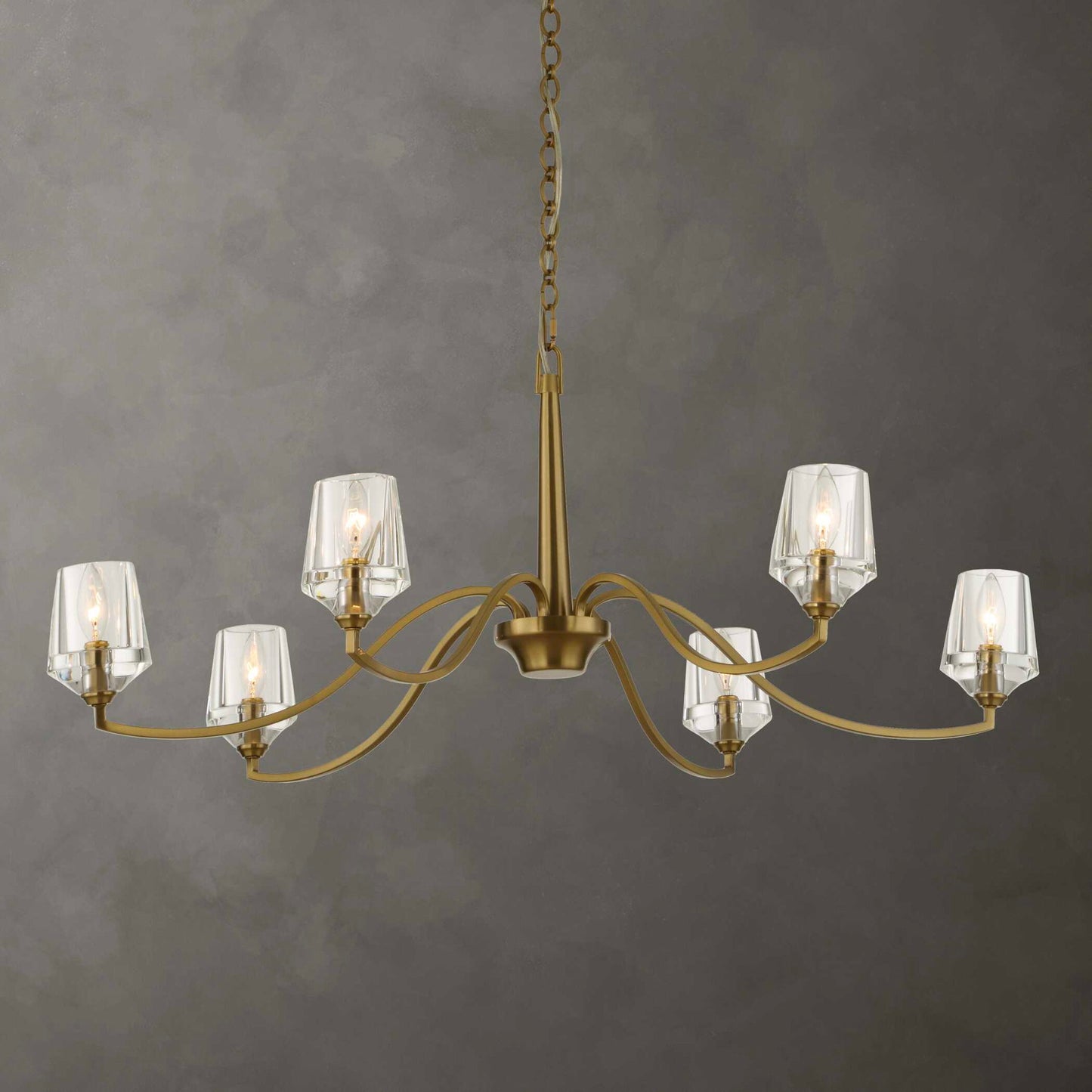 Barcelona - 6 Light Brass Chandelier - Gold