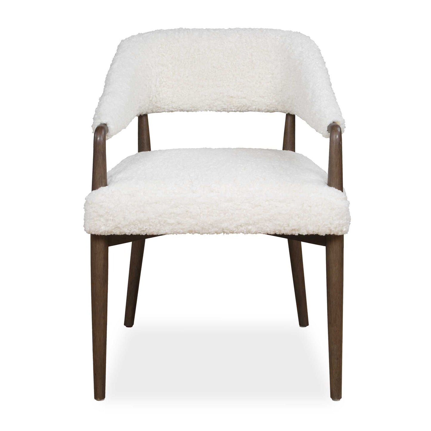 Austell - Shearling Dining Chair - Brown / White