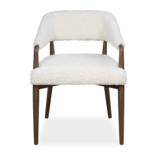 Austell - Shearling Dining Chair - Brown / White
