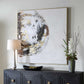 Moon Landing - Hand Painted Abstract Art - Black / Brown / Gold / Gray / White