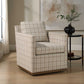 Basie - Casual Linen Swivel Chair - White