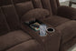 Free Wake - Double Relcining Power Loveseat With Console - Chocolate
