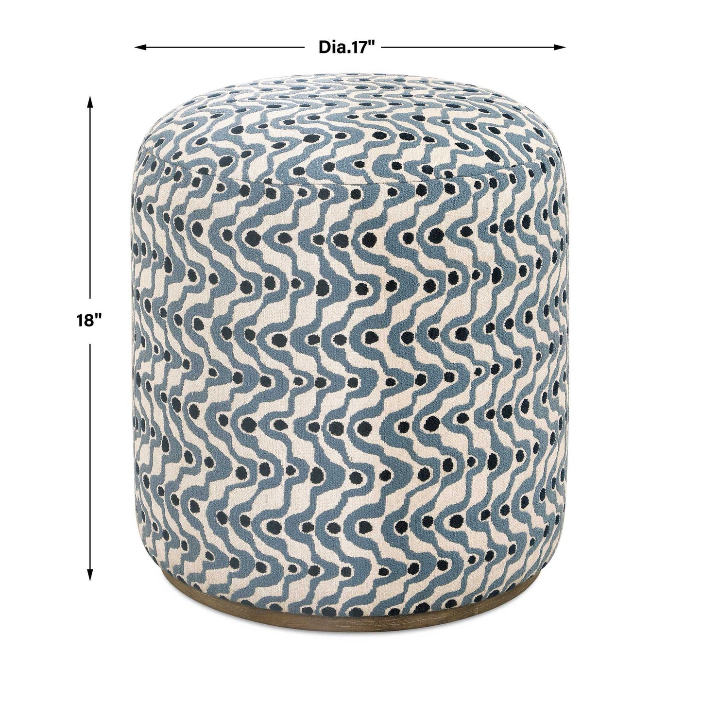 Cas - Fabric Ottoman - Blue