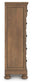 Feddinger - 5 Pc. - Queen Sleigh Storage Bed, Dresser, Mirror, Chest And Nightstand - Medium Brown