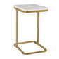 Tylan - Marble Accent Table - Brass / White