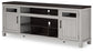 Darborn - XL TV Stand W/Fireplace Option - Gray / Brown