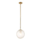 Ripple - 1 Light Frost Glass Pendant - Gold