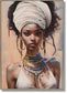 Hand Painted Framed Textured Canvas - Dazzled Woman - Beige