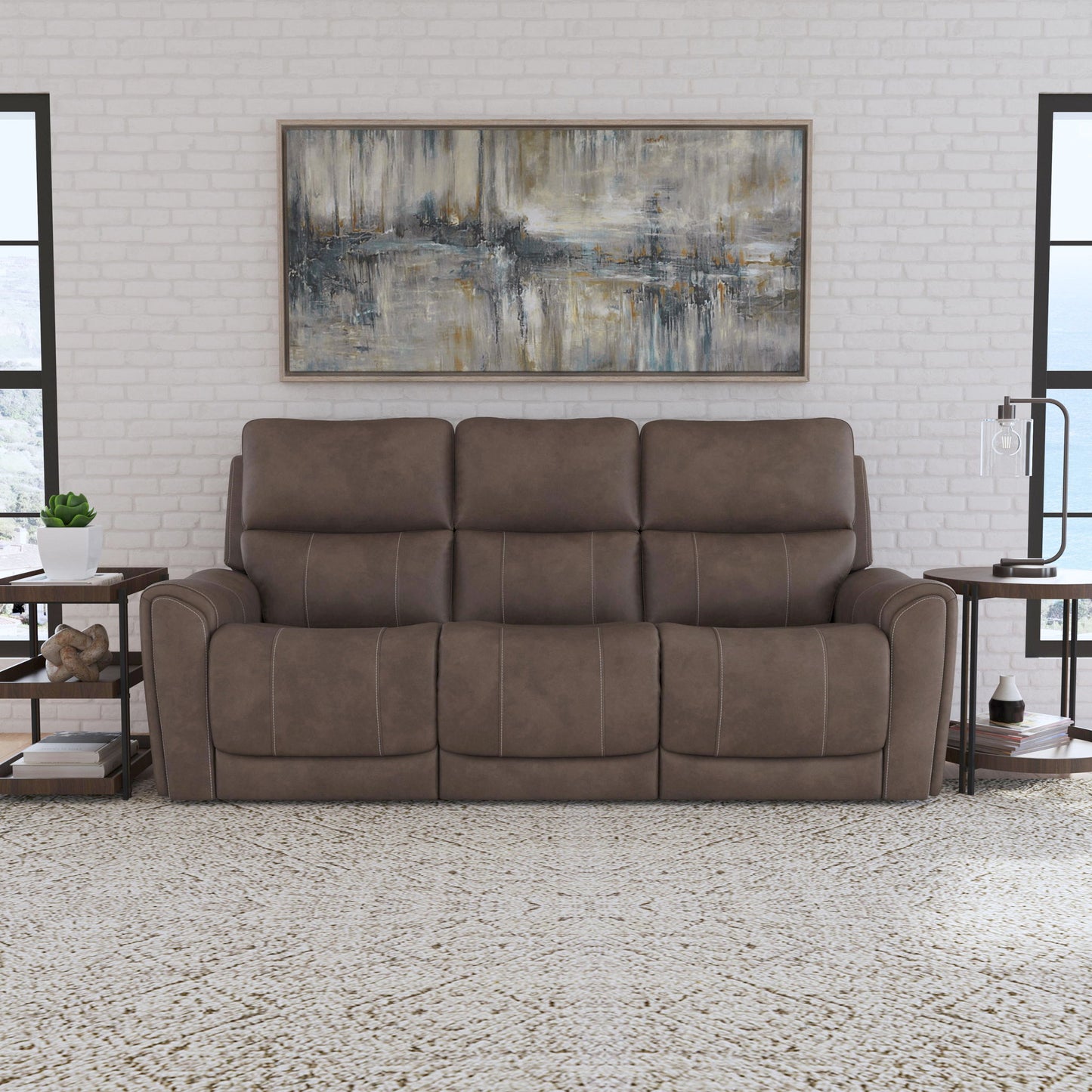 Carter - Power Reclining Sofa With Console & Power Headrests & Lumbar - Cappuccino