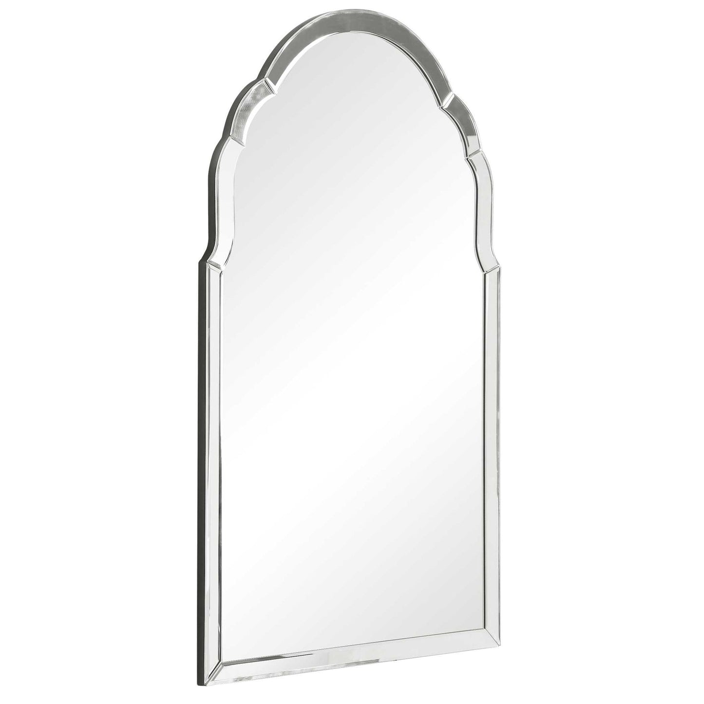 Brayden - Frameless Arched Mirror - Pearl Silver