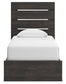 Hollivern - 4 Pc. - Twin Panel Storage Bed, Dresser, Mirror And Chest - Dark Gray