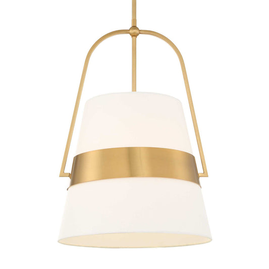 Harness - 1 Light Shade Pendant - White / Gold
