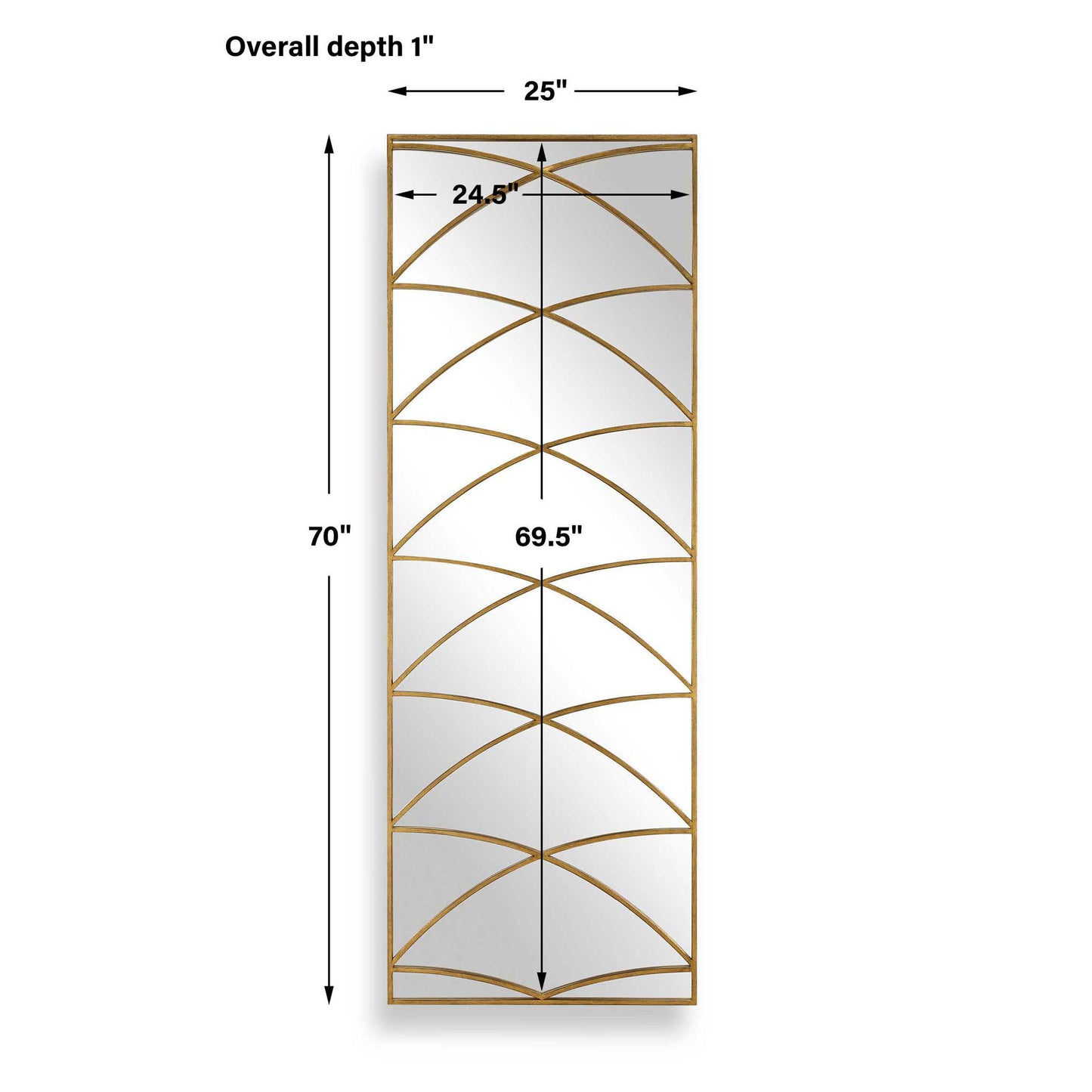 Crossed Up - Full Length Mirror - Gold