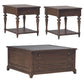 Arden Road - 3 Piece Table Set (Square Collector Cocktail Table) - Satin Cherry