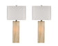 "Luminous Alabaster" Alabaster Table Lamp With Night Light (Set of 2) - Alabaster / Soft Gold