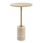 Malya - Travertine Accent Table - Beige