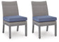 Half Moon Beach - Side Chair With Cushion (Set of 2) - Blue / Gray