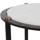 Wren - Round Marble Accent Table - Bronze / White