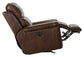 Ceretti - Power Wall Hugger Recliner - Brown Top Grain Italian Leather Match