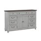 River Place - 2 Door 9 Drawer Dresser - Riverstone White & Tobacco