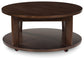 Korestone 2 - Round Cocktail Table - Dark Brown