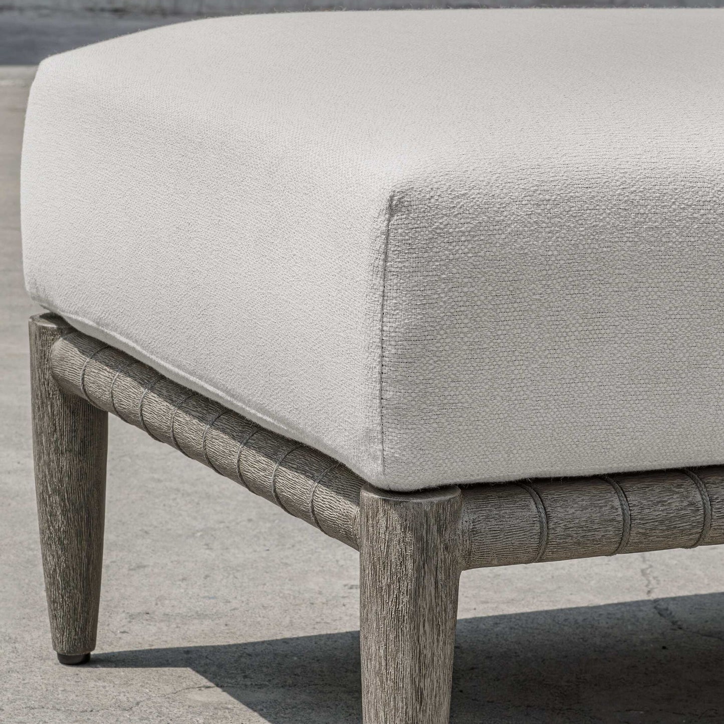 Borneo - Cushion Outdoor Ottoman - White