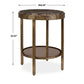 Cusano - Round Dark Marble Accent Table - Brass / Brown