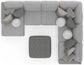 Canyon - 4 Piece Sectional With Cuddler Seat Cushions, Included Accent Pillows And Cocktail Ottoman (Left Side Facing Chaise) - Platinum