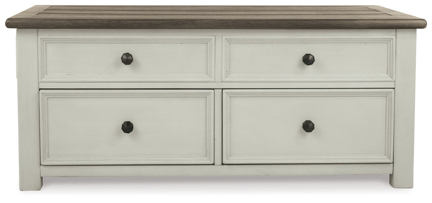 Bolanburg - Lift Top Cocktail Table - White / Brown / Beige